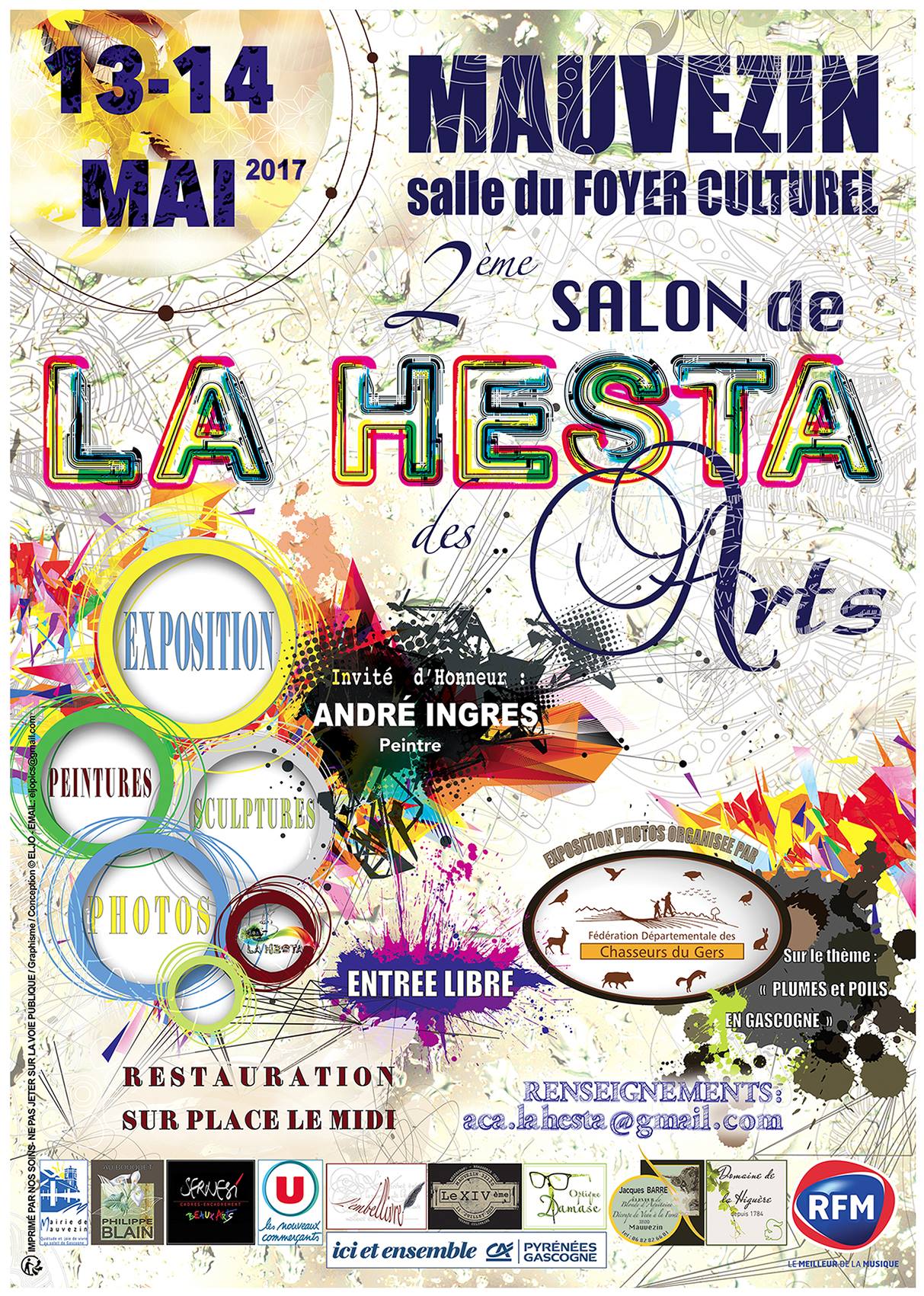 Affiche du salon de la Hesta des Arts à Mauzevin en 2017.