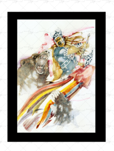 Copie du dessin intitulé "La colère" peinte par Eljo.