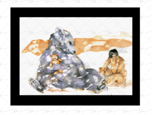 Copie du dessin intitulé "Nounours bougon" peinte par Eljo.