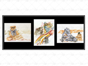 Copie du dessin intitulé "Métamorphose du caractère" peinte par Eljo.