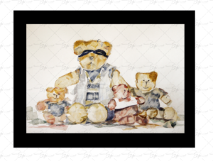 Copie du dessin intitulé "Teddy Bear's" peinte par Eljo.