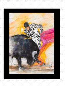 Copie de la peinture intitulée "Goyesque" peinte par Eljo.