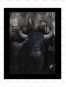 Copie de la peinture intitulée "El toril" peinte par Eljo.