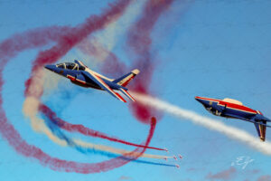 Copie de la photographie "L'effet patrouille de France" réalisée par Eljo, artiste peintre photographe.