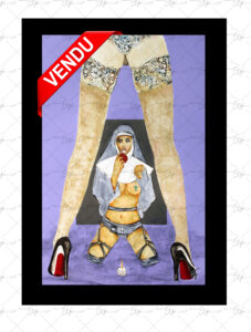 Copie de la peinture intitulée "Et Eve croqua la pomme" peinte par Eljo.