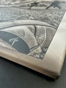 Illustration d'une photo imprimée sur toile.